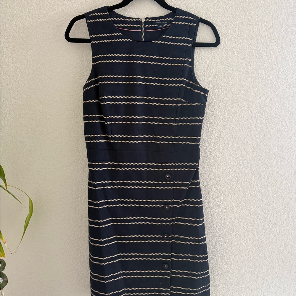 Dark Blue & Cream Striped Tommy Hilfiger Dress
